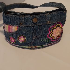 Girl's Floral Denim Purse